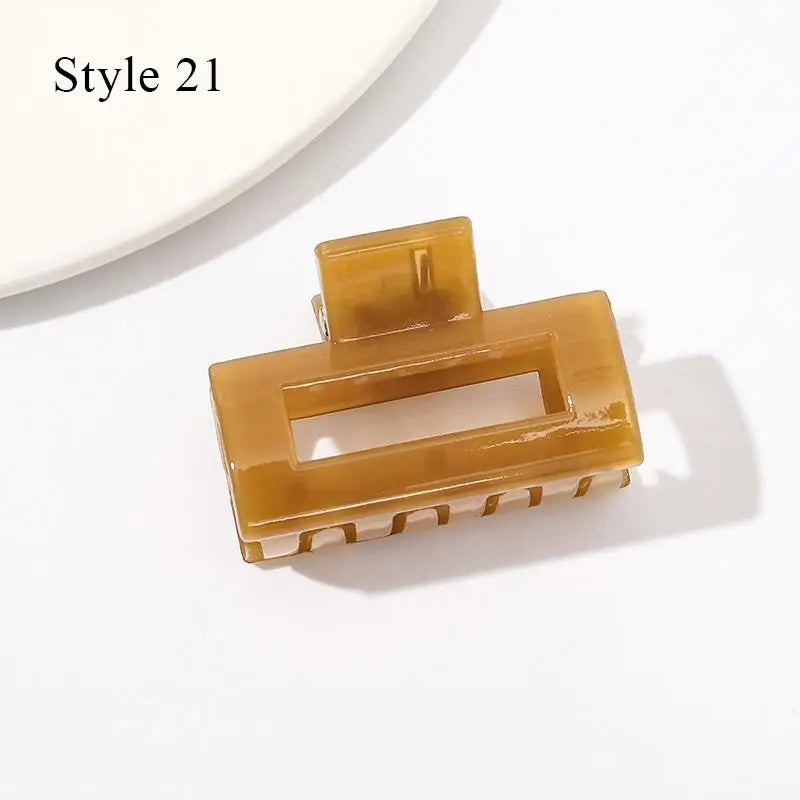 Mini Jelly Color Hair Claw Clip – Geometric Acrylic Shark Clip for Women & Girls