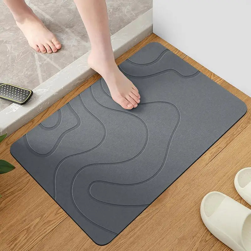 Diatomite Stone Bath Mat – Quick-Dry Super Absorbent Shower & Entryway Rug | Indoor Floor Mat