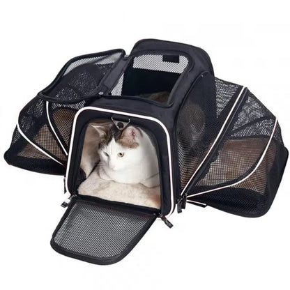 Foldable Pet Carrier Backpack – Breathable Travel Bag for Cats & Dogs up to 10kg