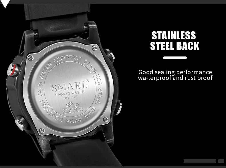 Digital Watches for Men  50m Waterproof  Sports Watches LED Big Dail Display Digital Stopwatch 8125 LED Watch Men's Wristwatches