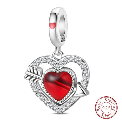 925 Sterling Silver Red Wine, Chili & Dumbbell Charm Bead – Fun DIY Jewelry