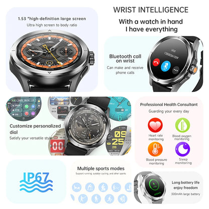 S4 Ultra Outdoor Sport Smartwatch – AMOLED HD, NFC, GPS, Heart Rate, Bluetooth Call