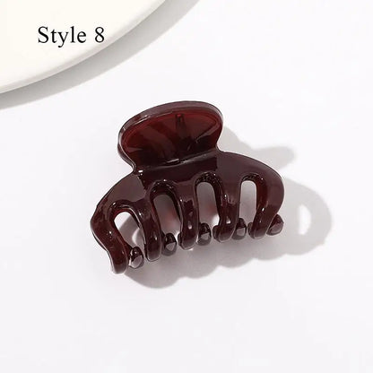 Mini Jelly Color Hair Claw Clip – Geometric Acrylic Shark Clip for Women & Girls