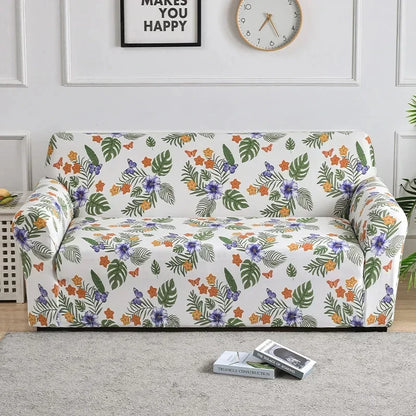 1pc Flower Printed Elastic Sofa Cover Antidirty Spandex Sofa Cover Furniture Protector for Bedroom Office Living Room Home Decor - BeeTrendyShop.COM