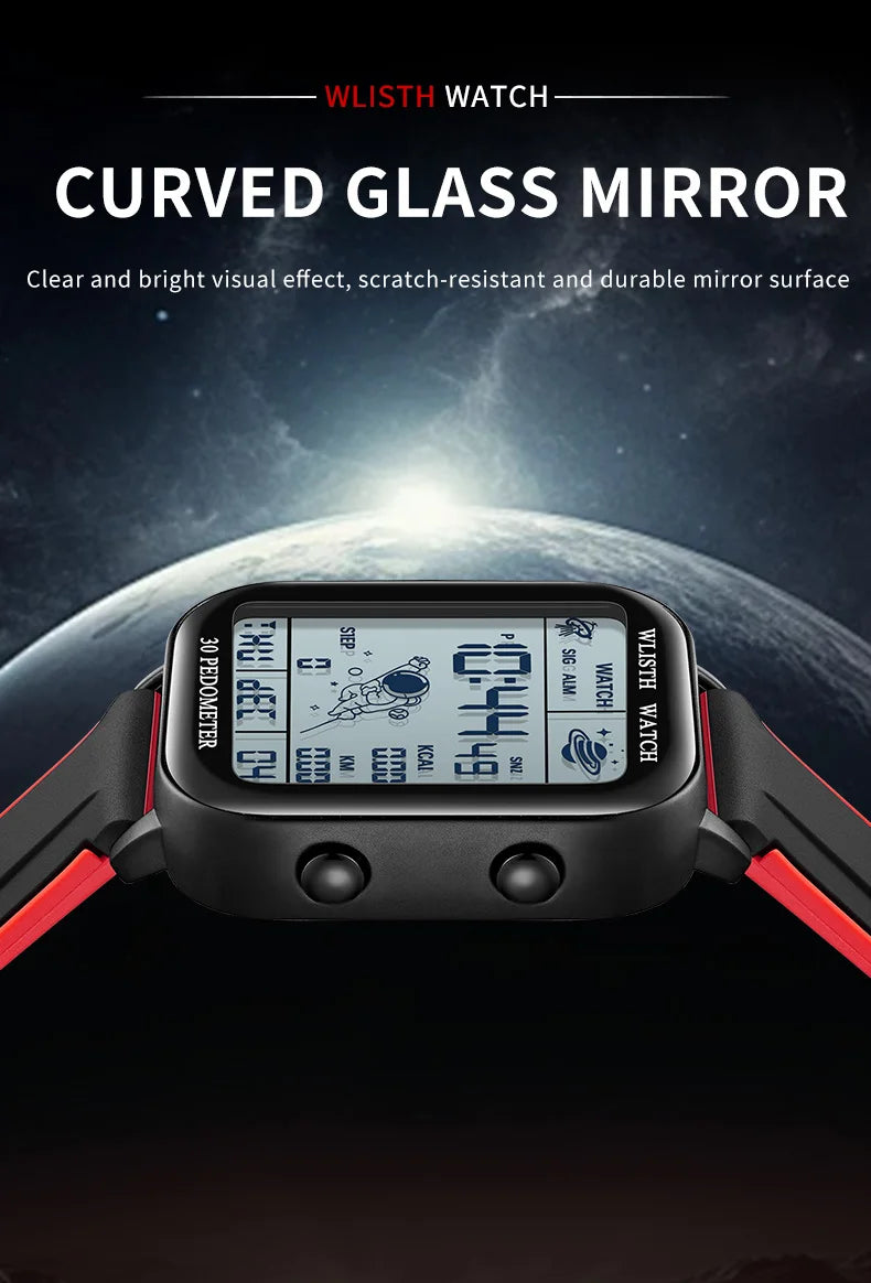 Digital Watche for Man Stopwatch Wristwatch Clock Electronic Watch Outdoor Timing Wristwatch Multi-Function Digital montre homme