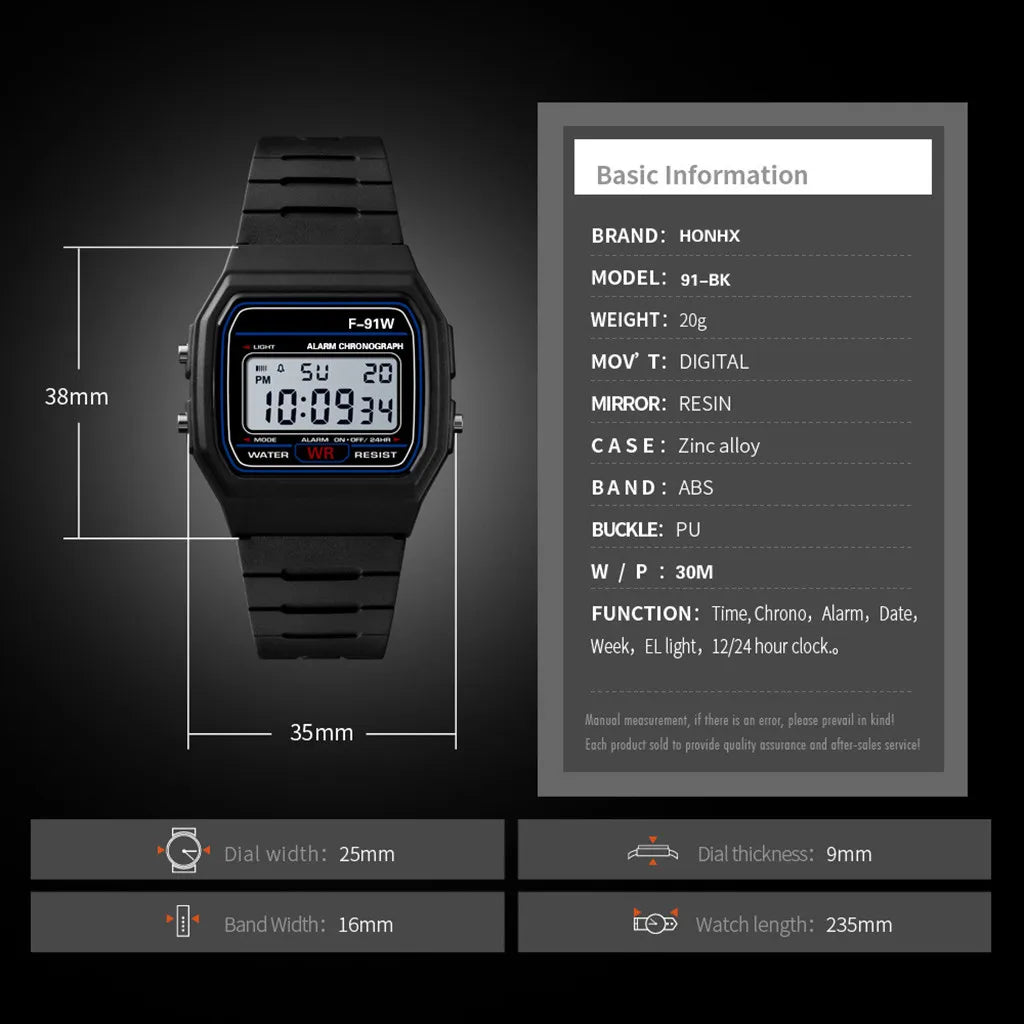 Sports Watch Men women Analog Digital Military Armys Sport LED Water Resistant Wrist Watch Band adjustable JP quartz movement