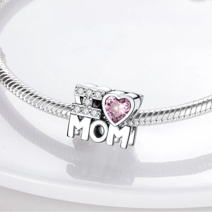 925 Sterling Silver Tree of Life & Peach Heart Charm Bead – Sweet Love DIY Jewelry