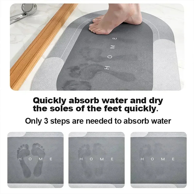 Diatom Bath Mat – Non-Slip Super Absorbent Quick-Dry Bathroom Rug | Nordic Minimalist Design 30x40cm