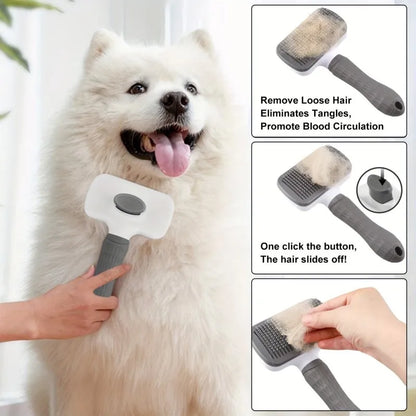 Self-Cleaning Pet Grooming Brush – Slicker Comb for Dogs & Cats