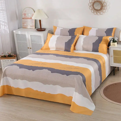 Floral Modern Princess Cotton Bed Sheet – Skin-Friendly Breathable Bedding for King & Queen Size