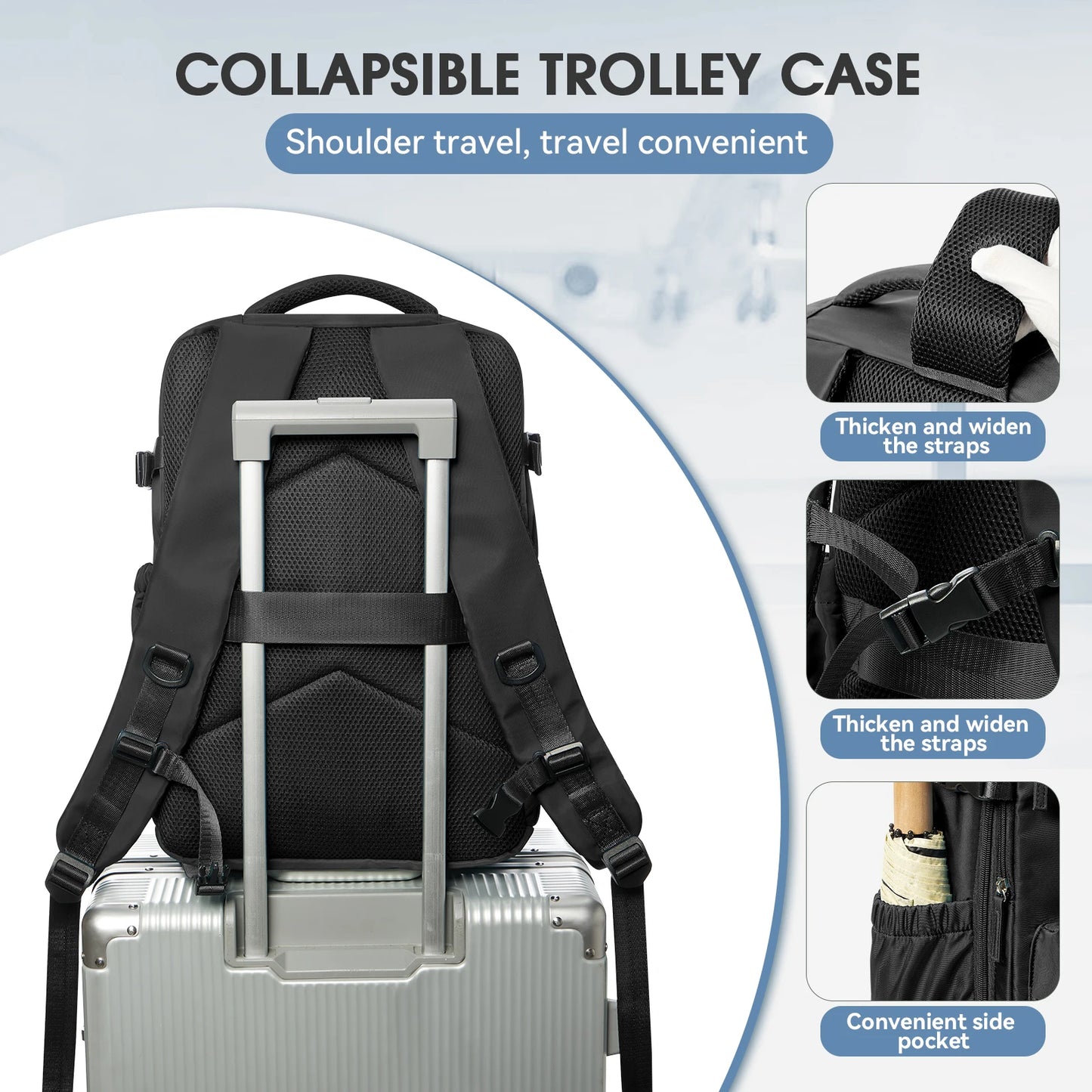 Vacuum Compression Backpack Travel Bag for Men – Space-Saving & Lightweight