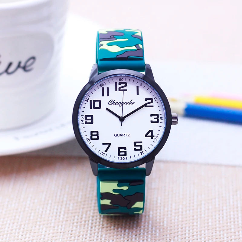 man high school students fashion personality super cool military camouflage watches men's boys big digital dial wrist watches - BeeTrendyShop.COM
