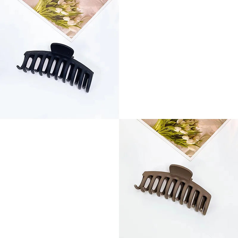 Large Geometric Hair Claw Clip Set – Cross Matte French Hairgrip for Women (1/2/4/6Pcs)