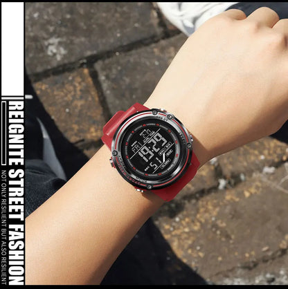 Men's Digital Sport Watch – 50M Waterproof, LED, Stopwatch, Military Tactical Wristwatch