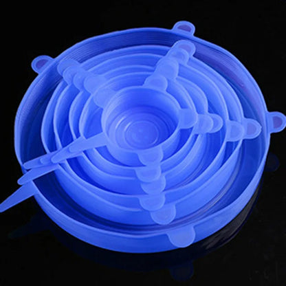 6-Piece Silicone Stretch Lids – Universal Microwave Food Covers & Elastic Bowl Caps