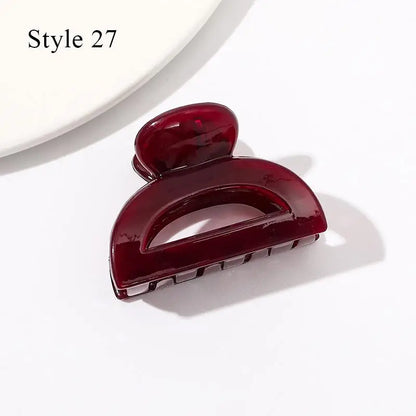 Mini Jelly Color Hair Claw Clip – Geometric Acrylic Shark Clip for Women & Girls