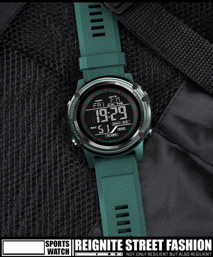 Men's Digital Sport Watch – 50M Waterproof, LED, Stopwatch, Military Tactical Wristwatch
