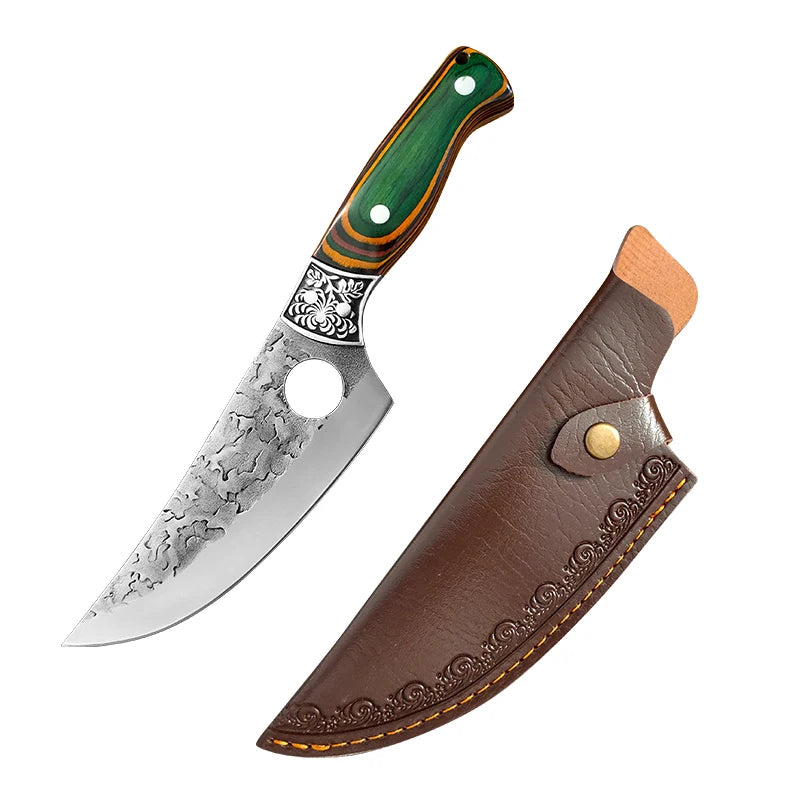 Hand-Forged Boning Knife – Professional Wood Handle Butcher & Fillet Knife