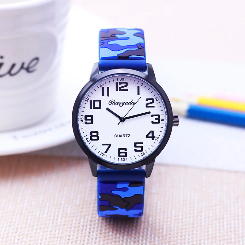 man high school students fashion personality super cool military camouflage watches men's boys big digital dial wrist watches - BeeTrendyShop.COM