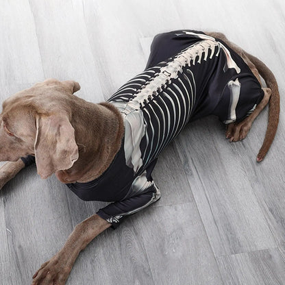 Skeleton Dog Costume - Halloween Pet Jumpsuit - BeeTrendyShop.COM