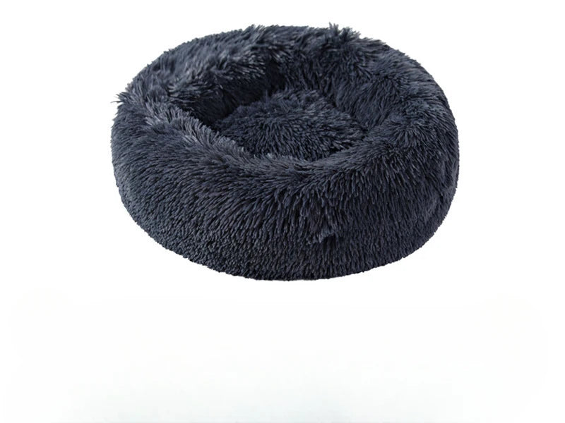Winter Plush Pet Nest - Washable Round Bed for Cats and Dogs