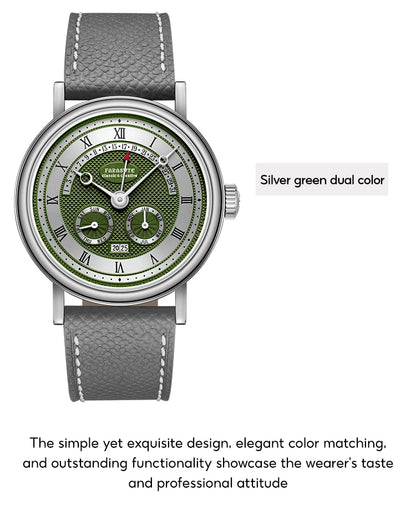 FARASUTE Men's Automatic Mechanical Watch – Flyback Seagull Movement, Sapphire Crystal