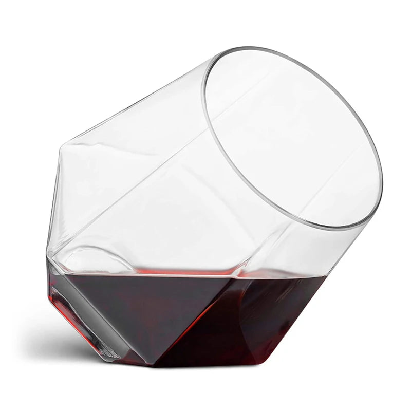 Diamond Clear Plastic Wine Glass – 360ml Party Cocktail Tumbler