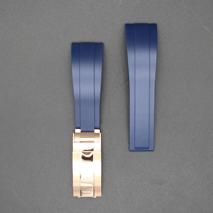 Silicone Watch Strap 20mm with Stainless Steel Buckle – Compatible with Rolex Daytona, SKY-DWELLER, YACHT-MASTER & NH35 Watches