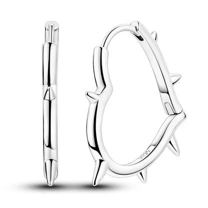 925 Sterling Silver Sparkling Hoop Earrings – Moon Pearl Heart Crystal Jewelry for Women