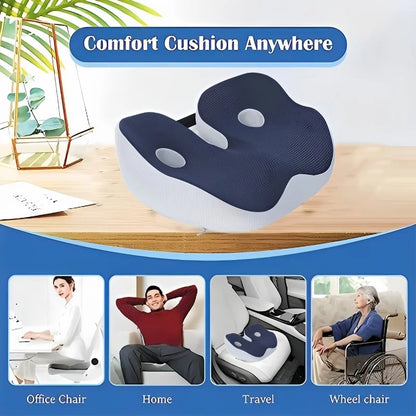 Memory Foam Seat Cushion 48x39cm – Ergonomic Back & Tailbone Pain Relief for Office, Car & Travel
