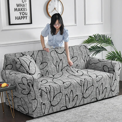 1pc Flower Printed Elastic Sofa Cover Antidirty Spandex Sofa Cover Furniture Protector for Bedroom Office Living Room Home Decor - BeeTrendyShop.COM