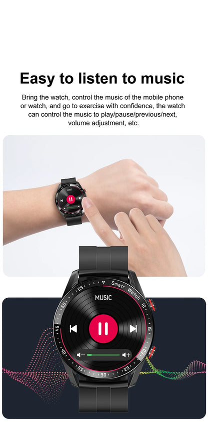 ECG+PPG Smartwatch – Laser Health Monitor, Blood Pressure, Bluetooth Call, Waterproof with Box