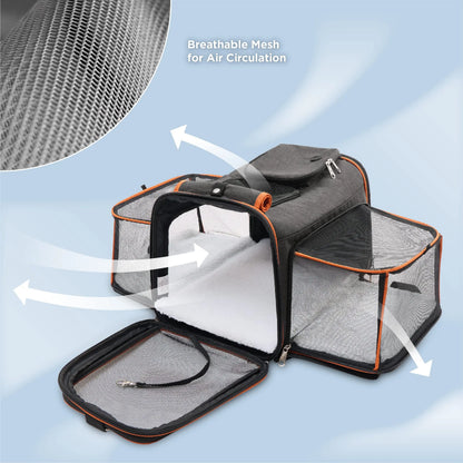 Expandable Pet Carrier Bag – Airline Approved Travel Bag for Dogs & Cats