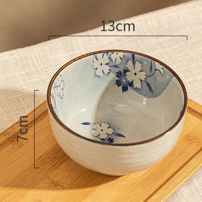 Japanese Style Ceramic Bowl Household Round Tableware Lunch Rice Milk Oats Vegetable Fruit Breakfast Bowls Personal Items