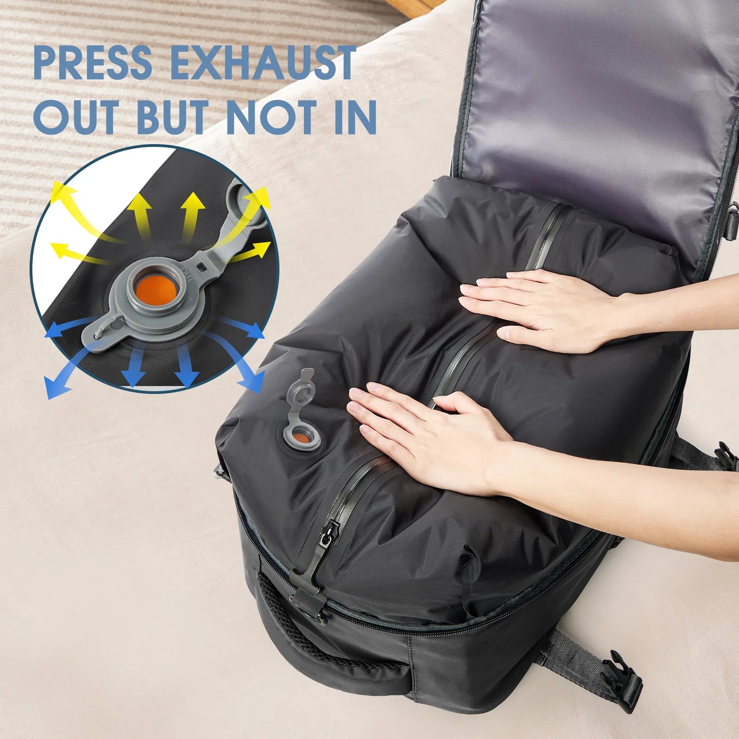 Vacuum Compression Backpack Travel Bag for Men – Space-Saving & Lightweight