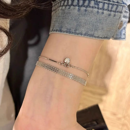 925 Sterling Silver Milan Chain Bracelet – Classic Charm Bracelet for Women & Couples