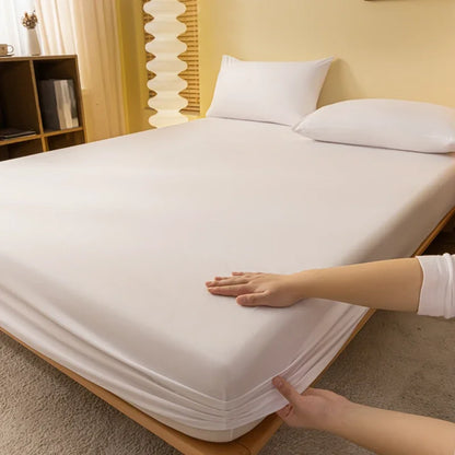 Solid Matte Pure White Bed Sheet – Minimalist Bedroom Bedspread (Excluding Pillowcases)