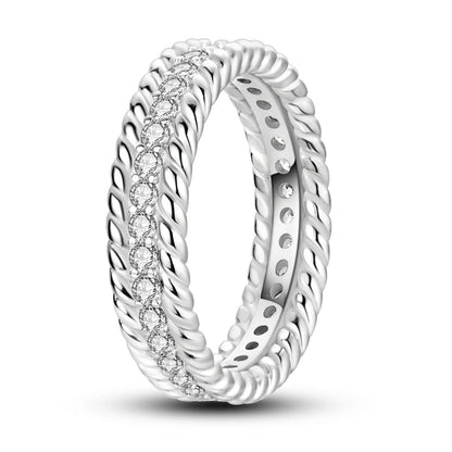 925 Sterling Silver Zircon Star Geometric Ring – Engagement Jewelry for Women