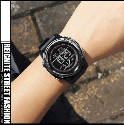 Men's Digital Sport Watch – 50M Waterproof, LED, Stopwatch, Military Tactical Wristwatch