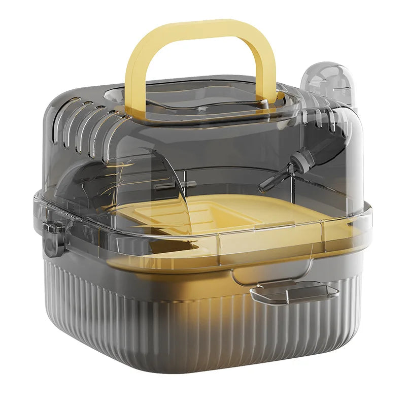 Hedgehog Carrier Translucent Hamsters Travel Carry Case Large Capacity Breathable Hamster Habitat Small Animal Carrier With