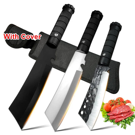 Handmade Forged Butcher Boning Knife Stainless Steel  Knife Meat Cleaver Fruit Cutting Knife Plastic Handle Cooking Tools