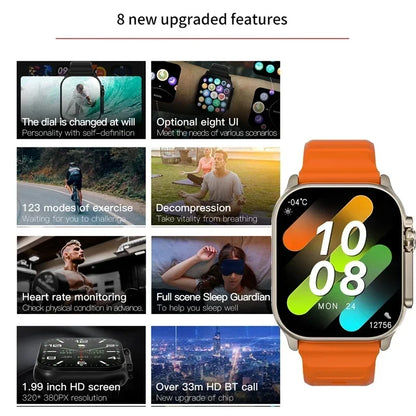 LAXASFIT T900 Ultra Smartwatch – Bluetooth Call, Heart Rate Monitor, Message Alert, Sport Watch