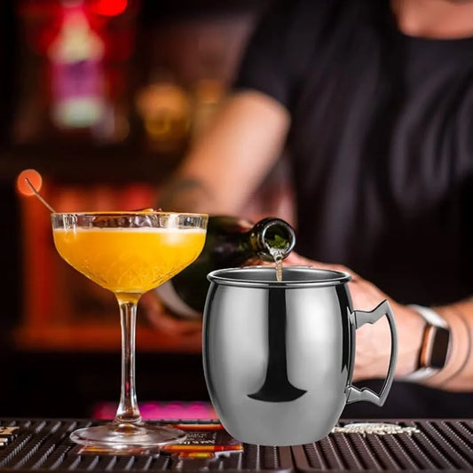 Drinkware Stainless Steel Moscow Mule Mug Fall-resistant Durable Beer Cup with Handle Cocktail Wine Cup Pub