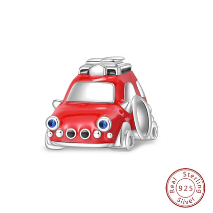 925 Sterling Silver Red Wine, Chili & Dumbbell Charm Bead – Fun DIY Jewelry