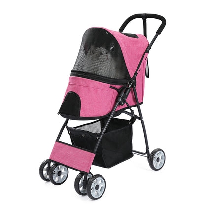 4-Wheel Pet Jogger - All-Terrain Stroller with Storage Basket - BeeTrendyShop.COM