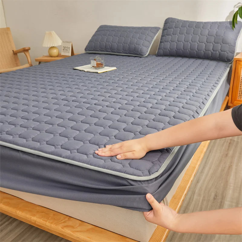 Couple Double Elastic Fitted Bed Sheet – Mattress Cover 140/160x200 Queen Size Bed Linen