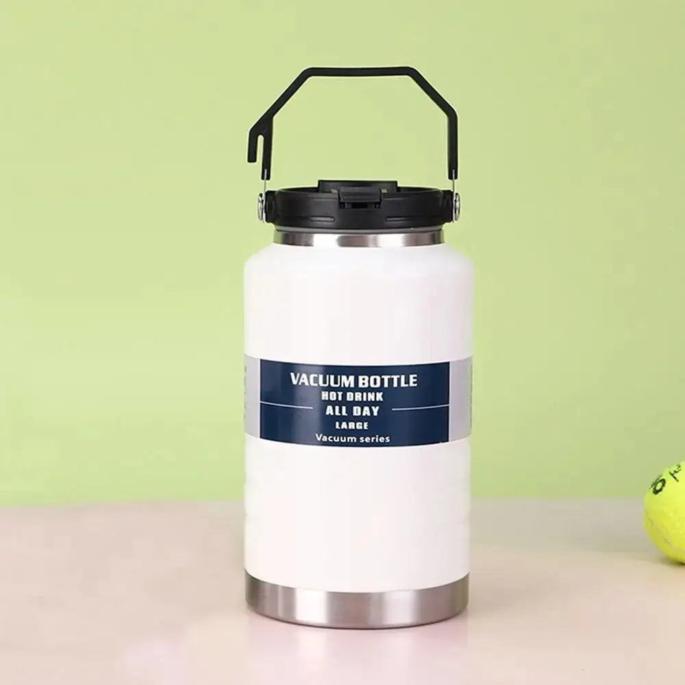 2L Stainless Steel Thermal Water Bottle with Handle – Leakproof Travel Mug