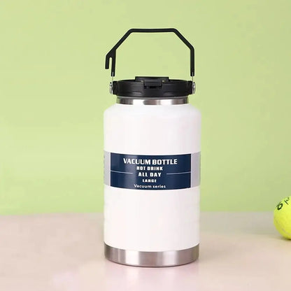 2L Stainless Steel Thermal Water Bottle with Handle – Leakproof Travel Mug