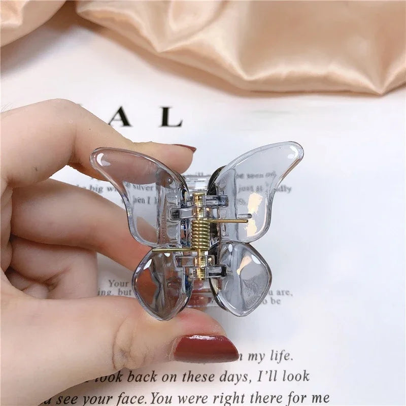 Cute Butterfly Hair Claw Clip – Korean Solid Color Small Barrette for Women