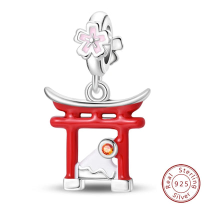 925 Sterling Silver Red Wine, Chili & Dumbbell Charm Bead – Fun DIY Jewelry